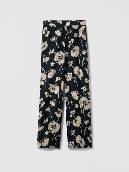 Wide Leg Pant in Liberty Print Silk Twill
