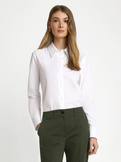 Blouse Classique en Popeline à Manches Longues