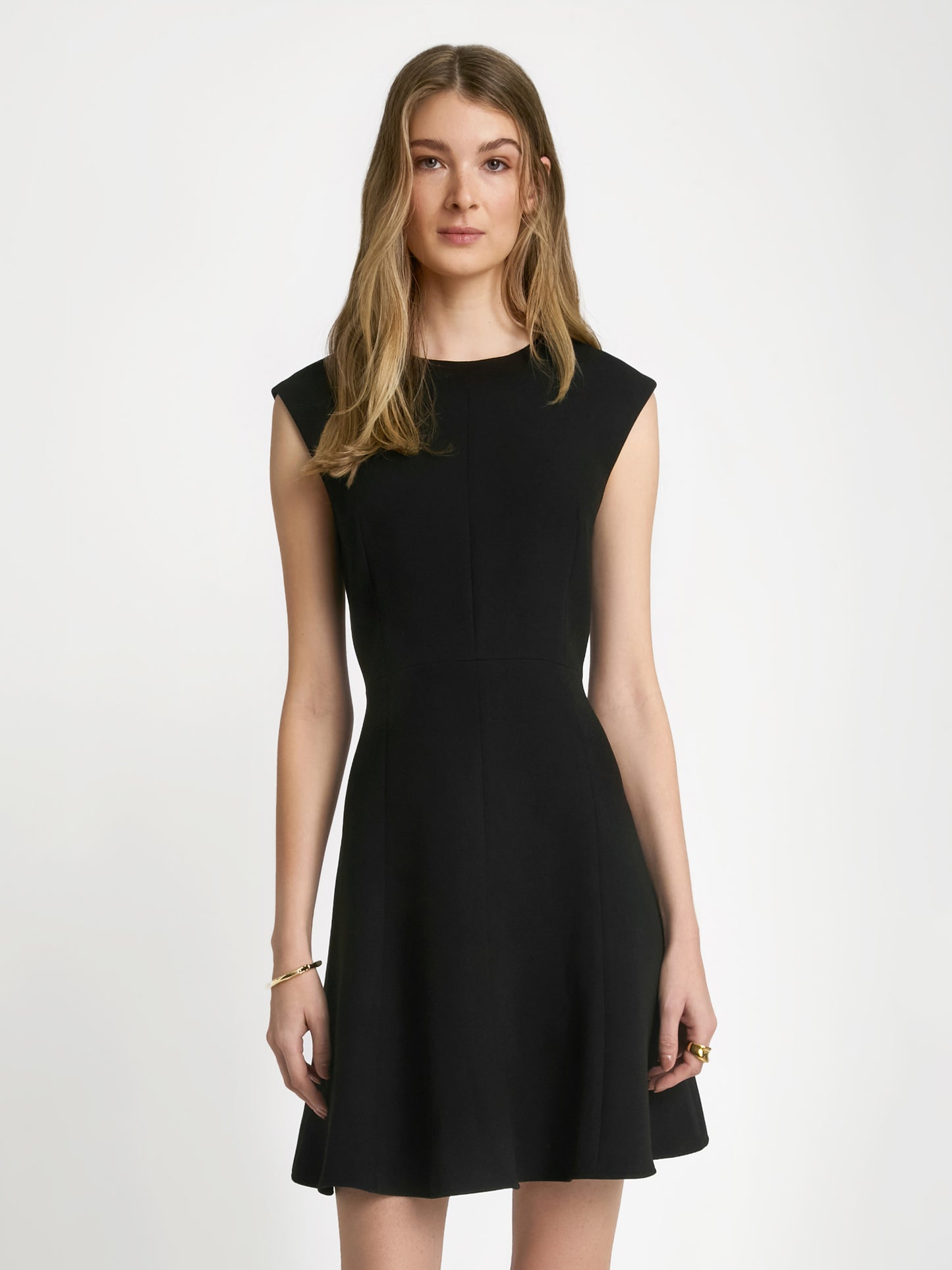 Stretch crepe skater dress