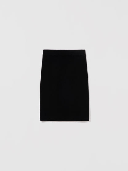 Black wool-cashmere tailored skirt by Judith & Charles, style Orsey, knee length