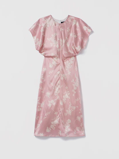 Pink floral dress on a white background