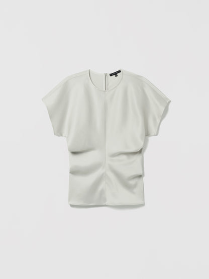 Pearl hammered satin blouse on a white background