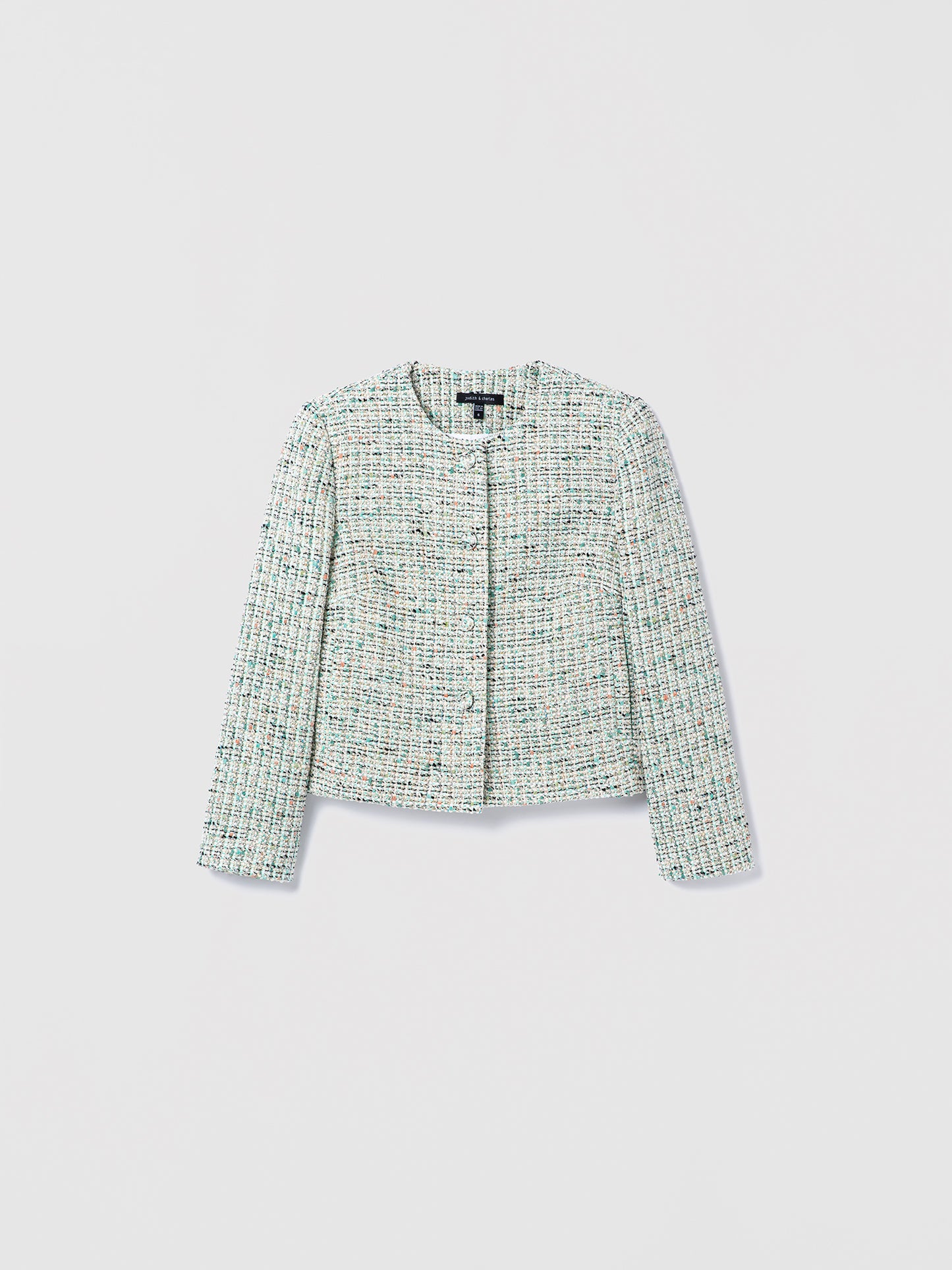 Tweed jacket on a light gray background