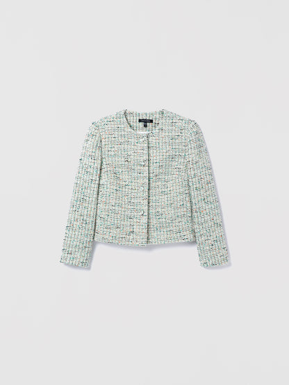 Tweed jacket on a light gray background