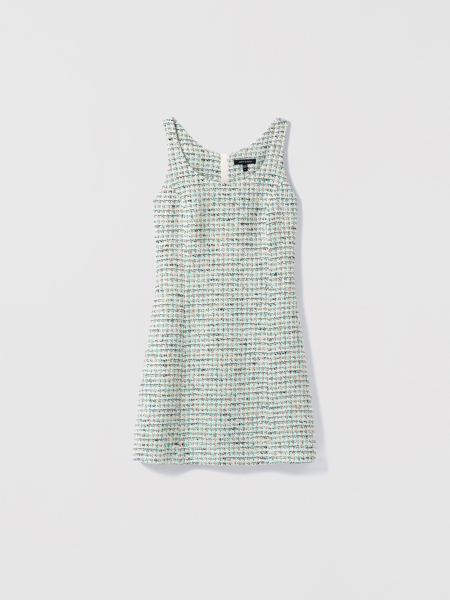 Checkered dress on a light gray background