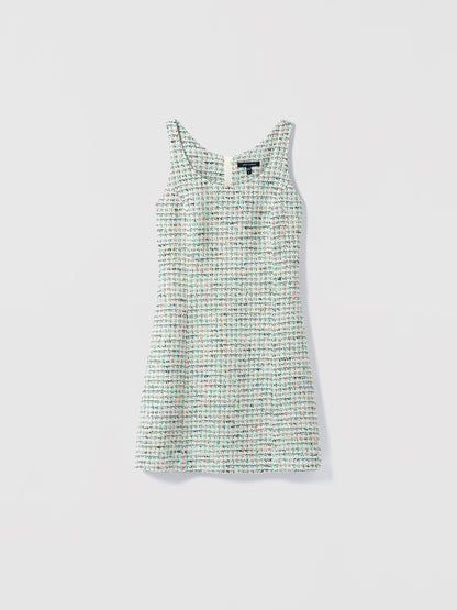 Checkered dress on a light gray background