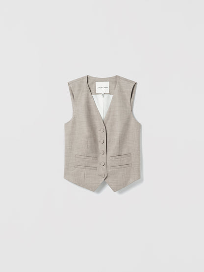 Flat of taupe melange vest