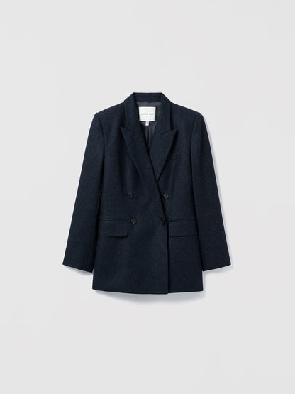 Veste En Laine Mouchetée À Double Boutonnage