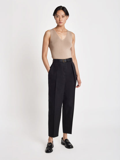 Pantalon à Pinces à Jambe Carotte