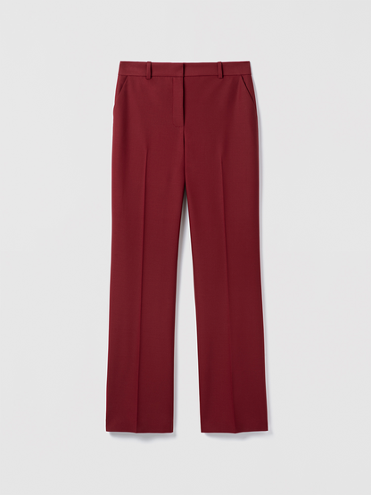 Pantalon Tailleur En Laine Extensible