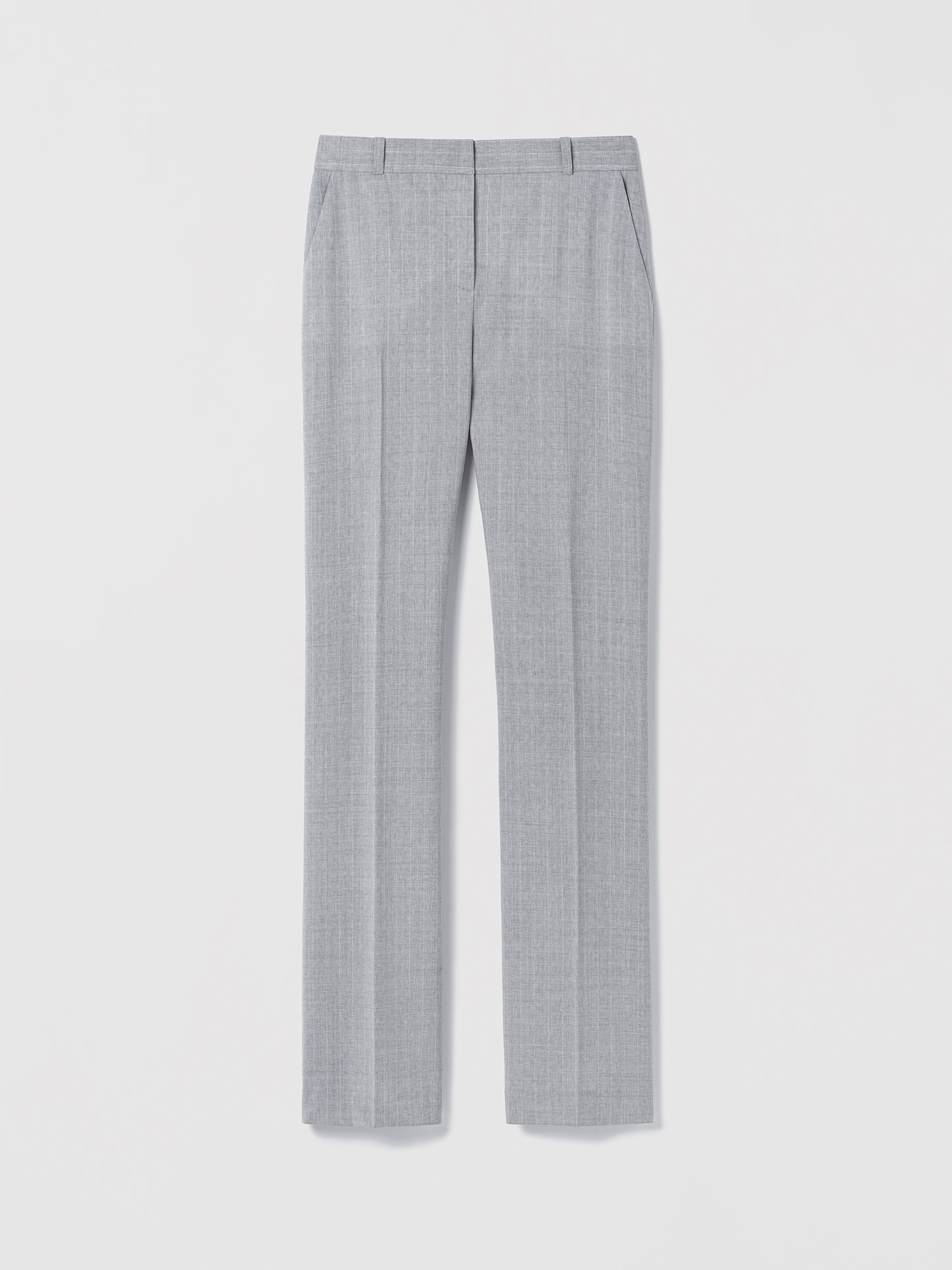 Gray stripe pants on a white background