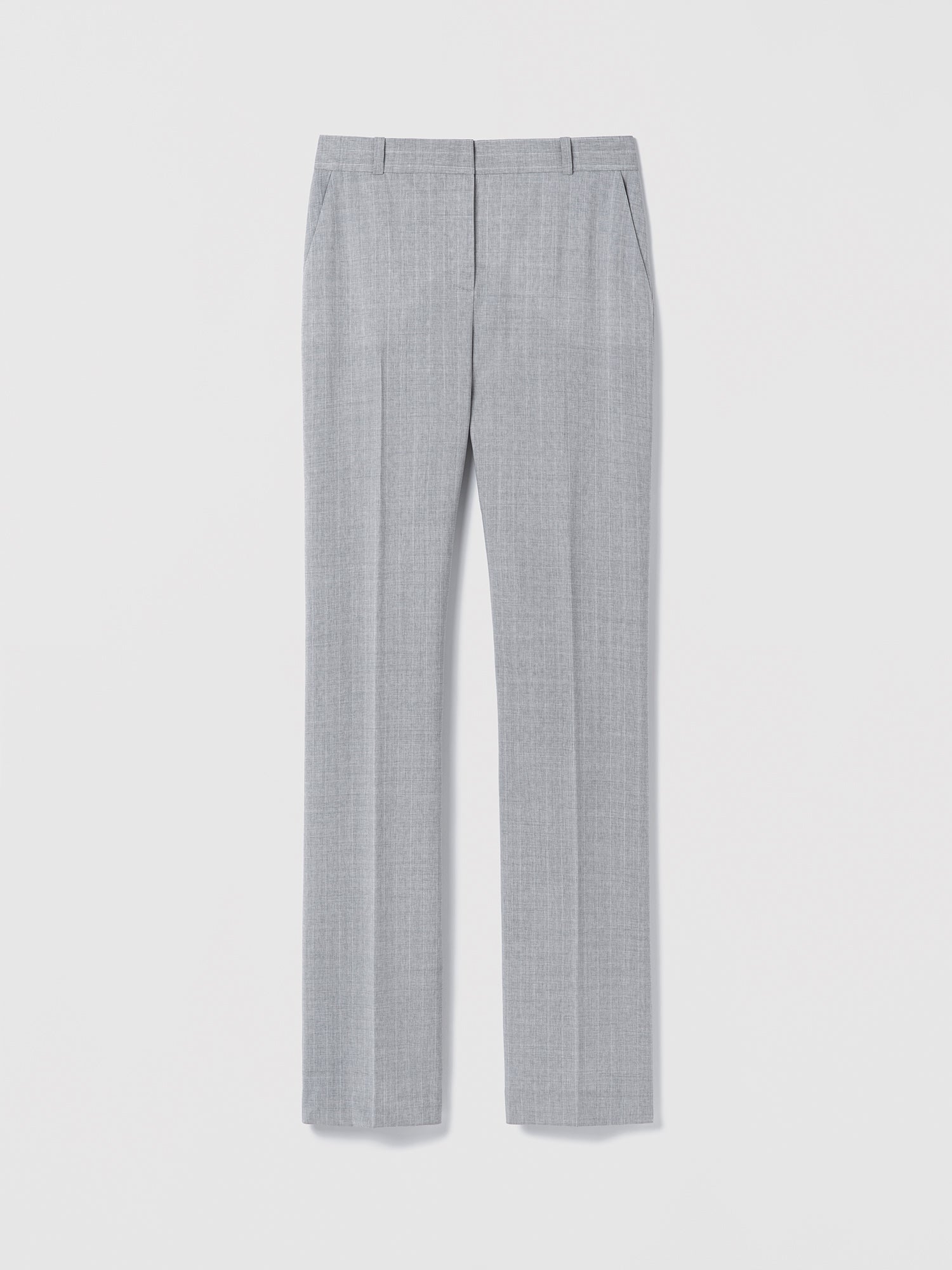 Gray stripe pants on a white background