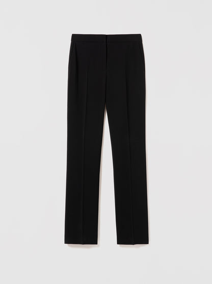 Black pants on a light gray background