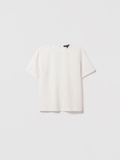 Silk crewneck blouse